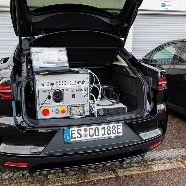 The comemso EVCA Multi Mobile - mobile measuring laboratory in the trunk.